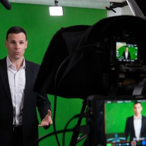 Pitch to your audience on green screen
